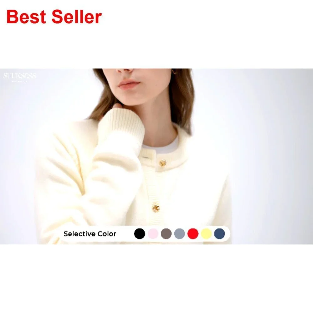 Chunky Cashmere Blend Cardigan Sweater, Button Up Long Sleeve, Fall Winter